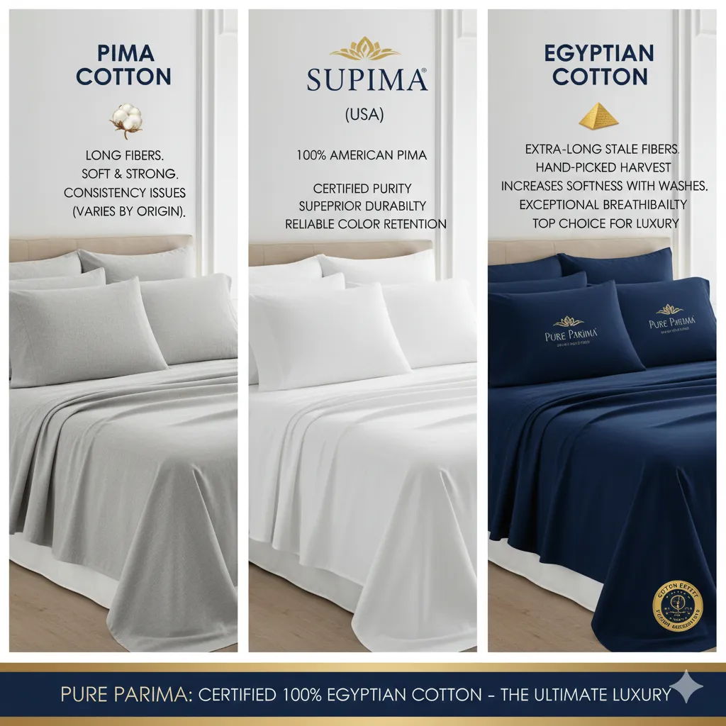 Understanding Cotton Pima vs Supima vs Egyptian Cotton - Pure Parima Guide