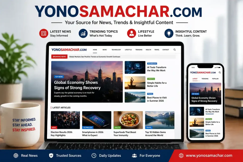 Modern news website promotional mockup