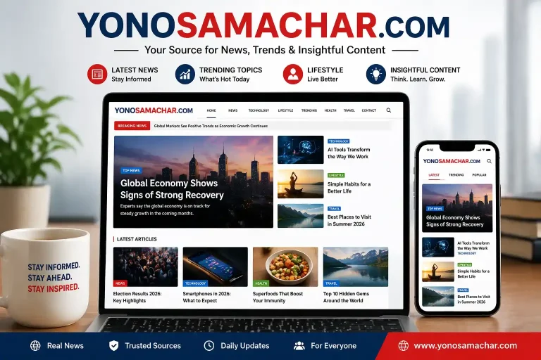 Modern news website promotional mockup