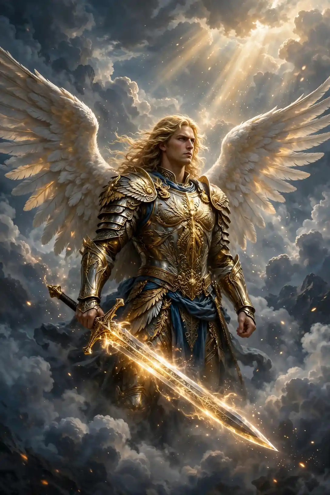 Archangel names like Michael and Gabriel with divine artwork