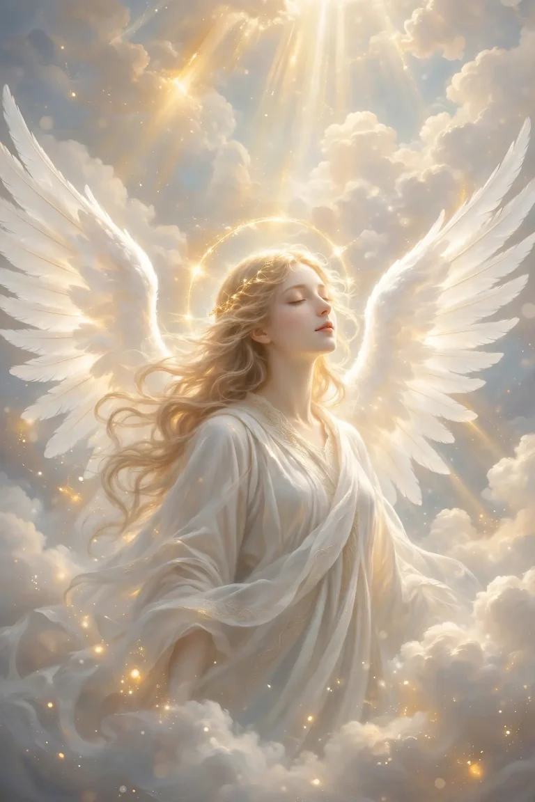 Angel names list with heavenly celestial artwork and soft light