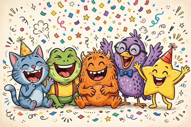 Funny names like Ben Dover with playful comedy artwork