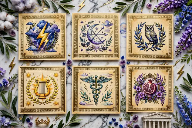 God names on majestic Greek god cards