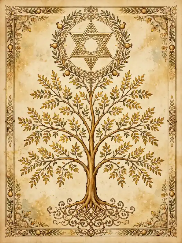 Jewish last names list with Star of David themed design