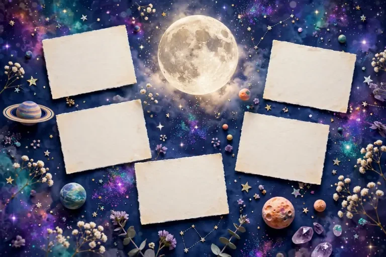 Moon names on full moon baby name cards
