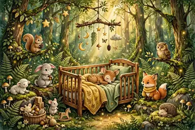Nature baby names on botanical wildflower nursery cards