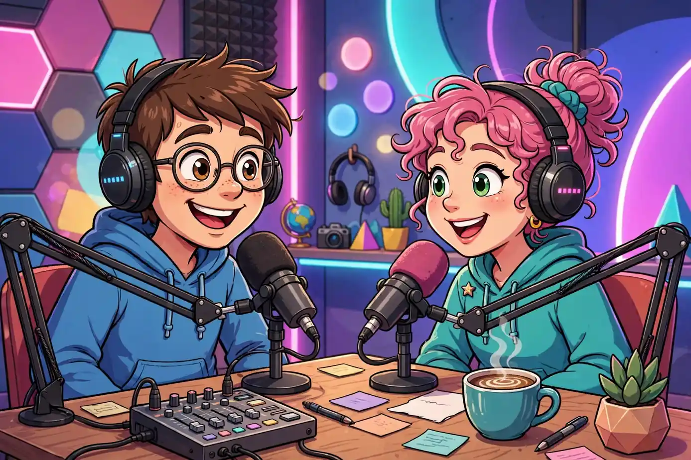 Professional podcast names with studio design