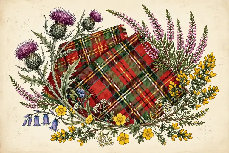 Vintage Scottish girl names with tartan patterns