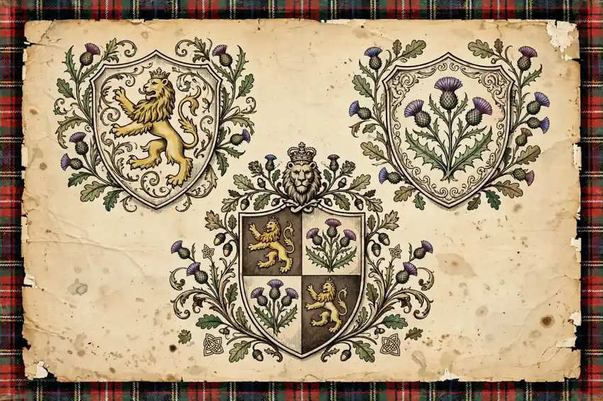 Rare Scottish surnames with castle landscape
