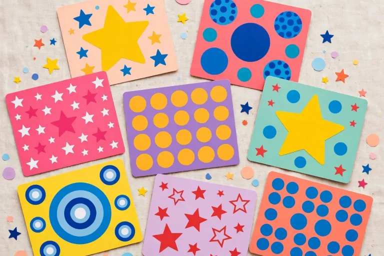 Shape names on colorful geometric cards