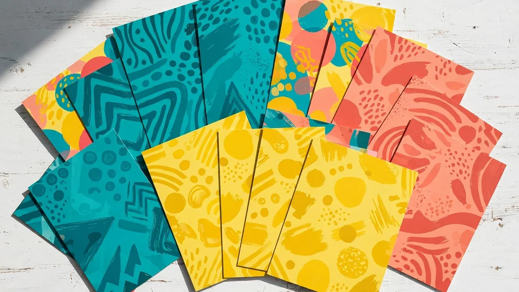 Colorful baby name cards in teal, yellow and coral fanned on a white table